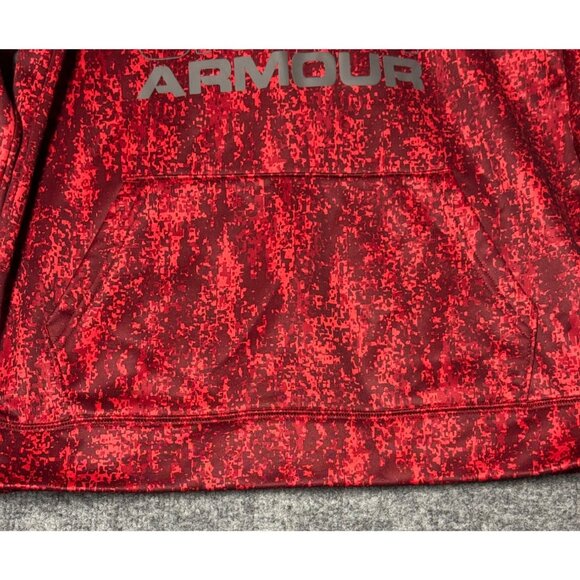 Under Armour boys large Hooded Red & Gray ColdGear Sweatshirt - Picture 8 of 15